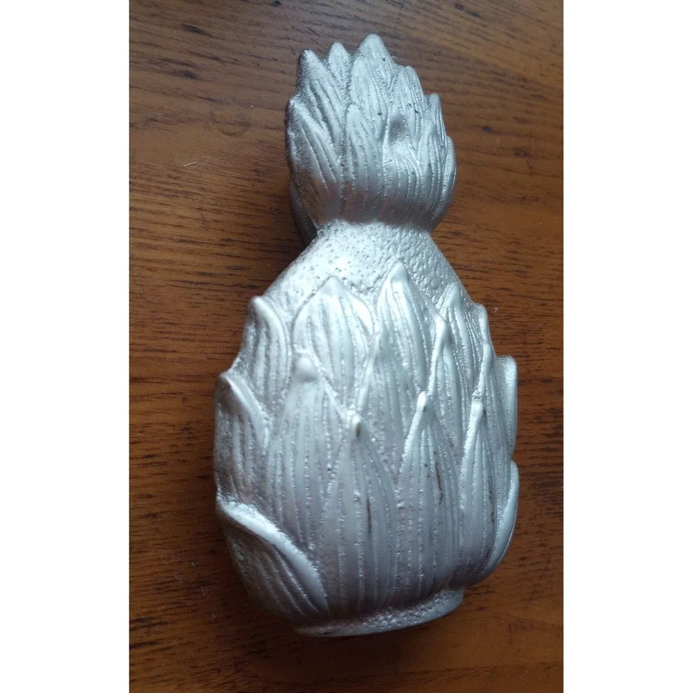 VTG Silver Paint Over Cast Iron Pineapple Door Knocker-Symbol Of Hospitality